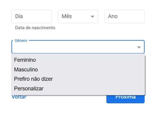 como criar conta no Gmail