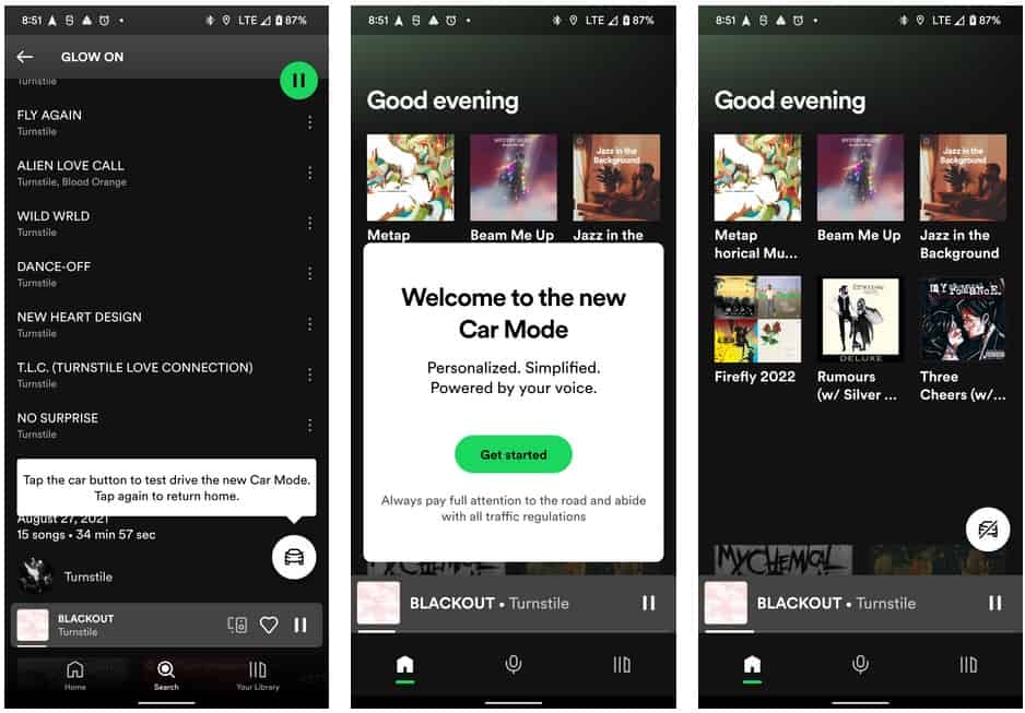 Spotify está testando um novo Modo Carro 1 Modo Carro
