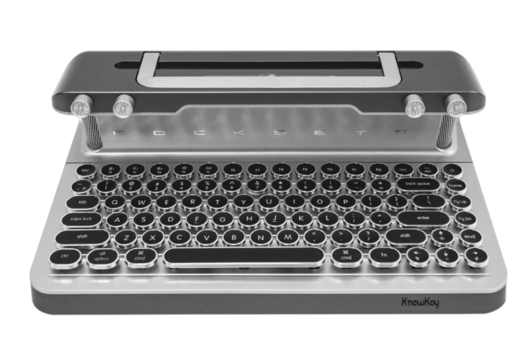 Este é um teclado retrô que parece uma máquina de escrever e tem caixa de som JBL embutida 2 imagem 2022 04 13 220308488