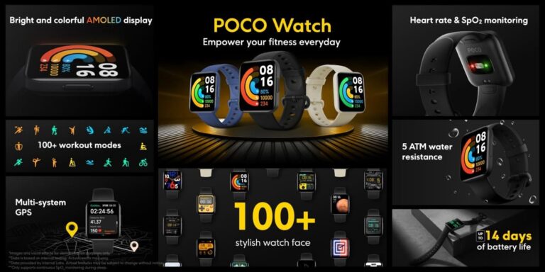 Xiaomi lança Poco Watch com oxímetro e bateria de longa duração 1 Poco Watch