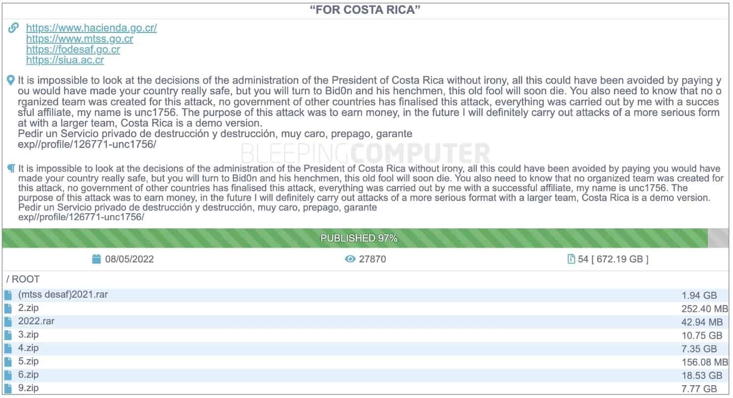 Costa Rica entra em estado de emergência após ataques de grupo cibercriminoso Conti 1 costa rica