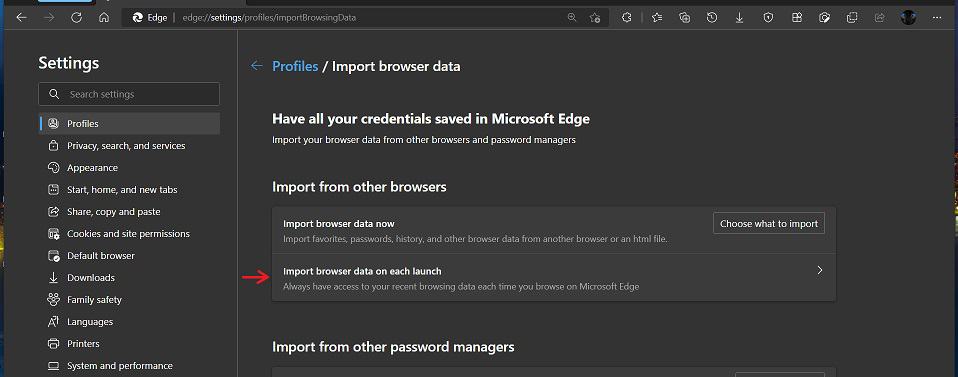Edge deverá sincronizar com o Chrome toda vez que for aberto 2 edge