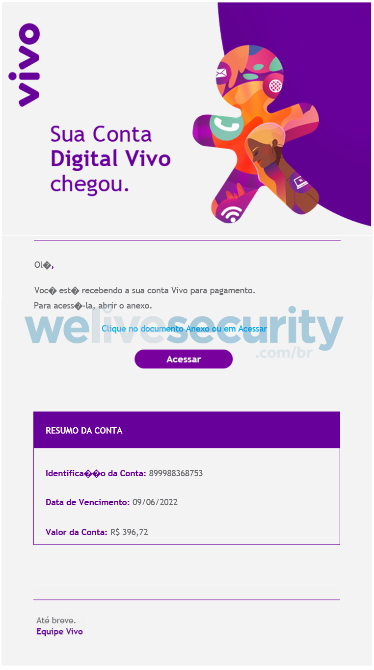 E-mail falso da Vivo