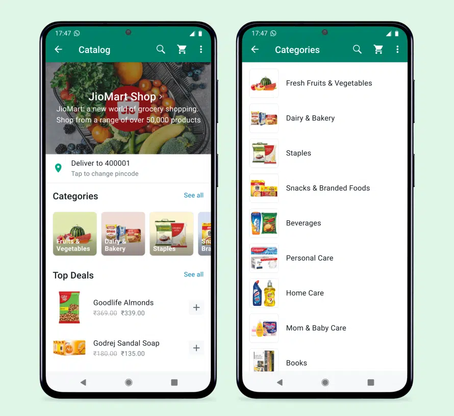 Compras de supermercado no WhatsApp