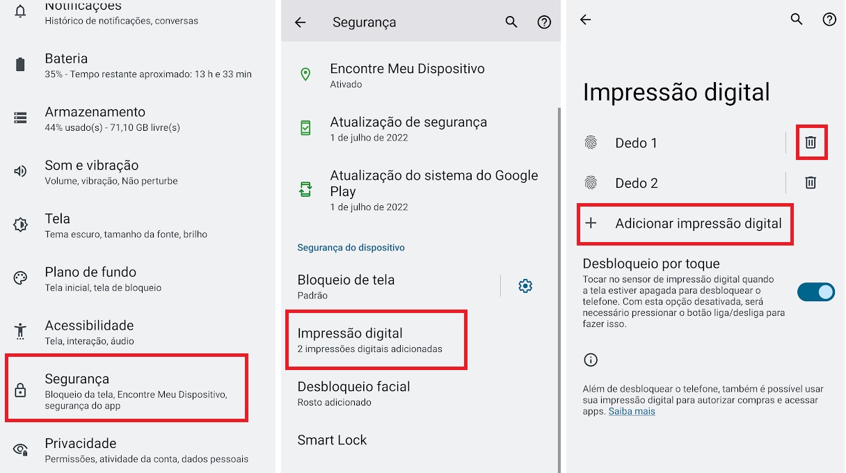 sensor de impressão digital