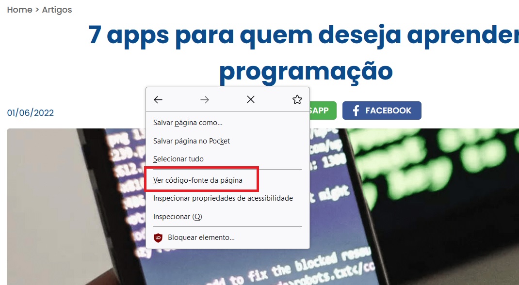 código fonte
