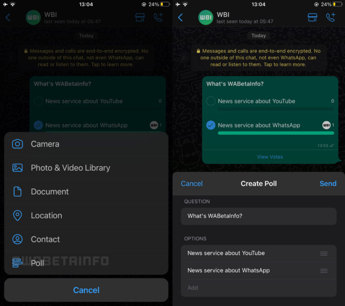 Enquetes no WhatsApp para iOS