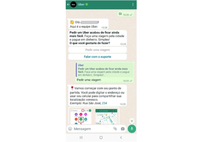 WhatsApp Uber