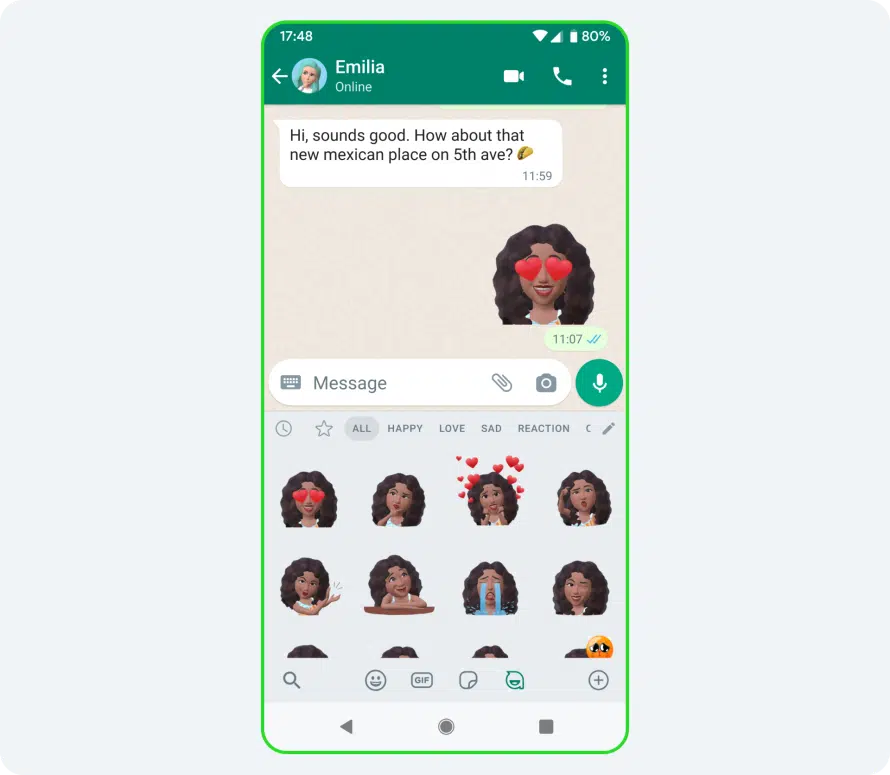 Avatar 3D no WhatsApp para Android