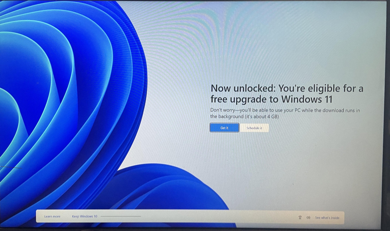 Microsoft exibe anúncio gigante no Windows 10 incentivando o upgrade para o Windows 11